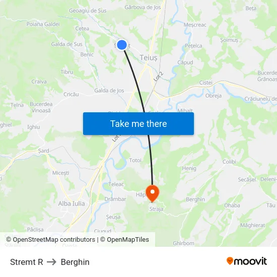 Stremt R to Berghin map