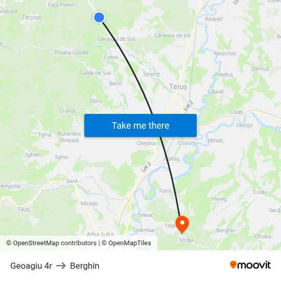 Geoagiu 4r to Berghin map