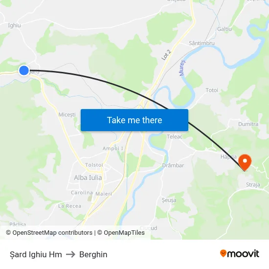 Șard Ighiu Hm to Berghin map