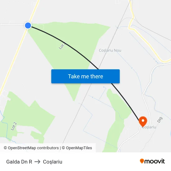 Galda Dn R to Coşlariu map