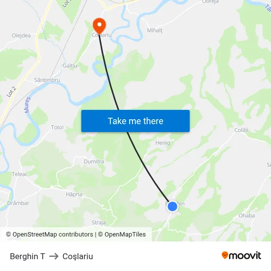 Berghin T to Coşlariu map