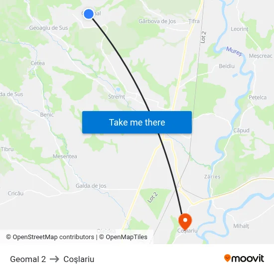 Geomal 2 to Coşlariu map