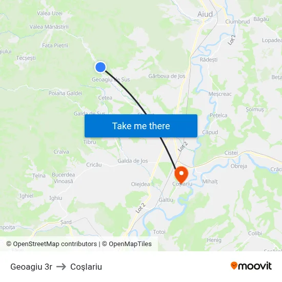 Geoagiu 3r to Coşlariu map