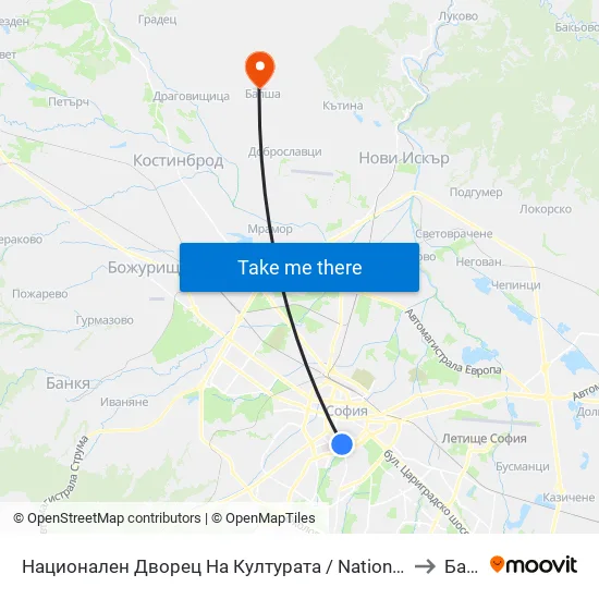 Ⓜ️ Национален Дворец На Културата / National Palace Of Culture (1139) to Балша map