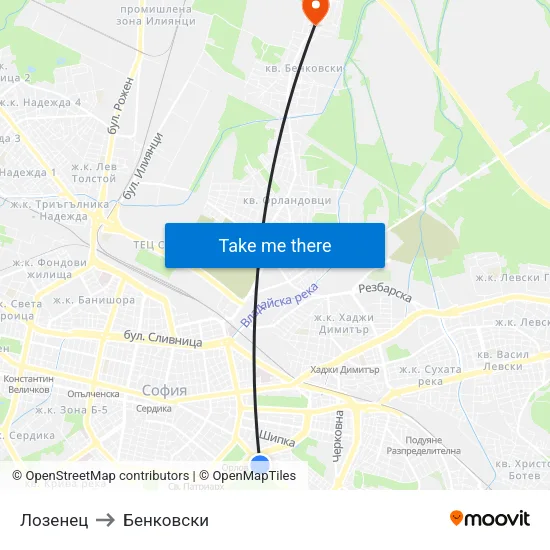 Лозенец to Бенковски map