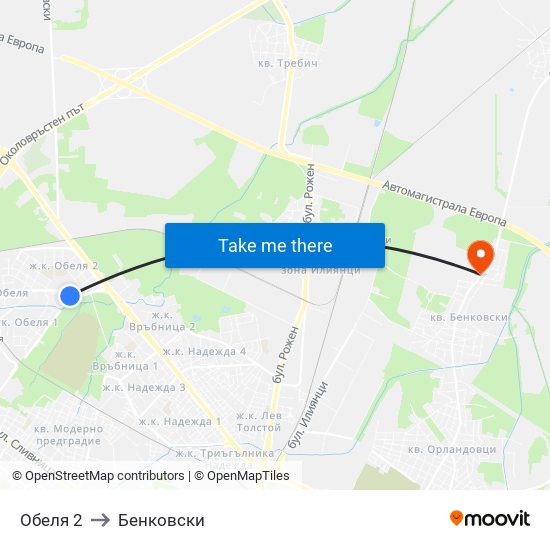 Обеля 2 to Бенковски map