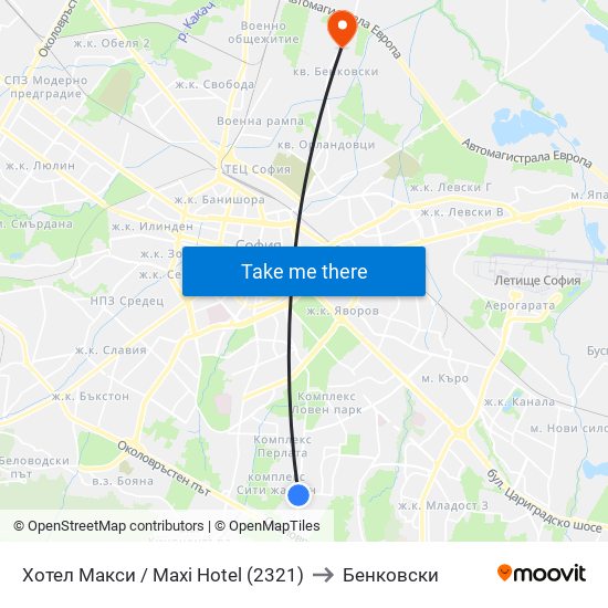 Хотел Макси / Maxi Hotel (2321) to Бенковски map