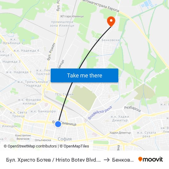 Бул. Христо Ботев / Hristo Botev Blvd. (0385) to Бенковски map