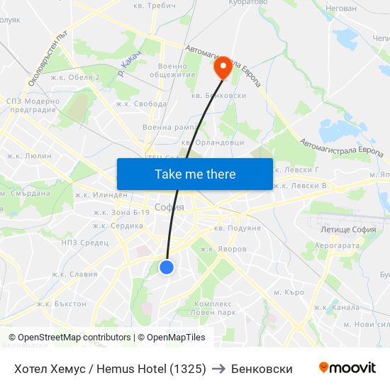 Хотел Хемус / Hemus Hotel (1325) to Бенковски map