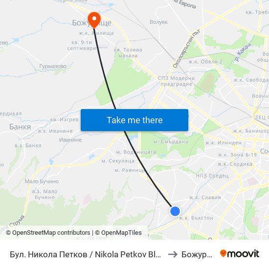 Бул. Никола Петков / Nikola Petkov Blvd. (0350) to Божурище map