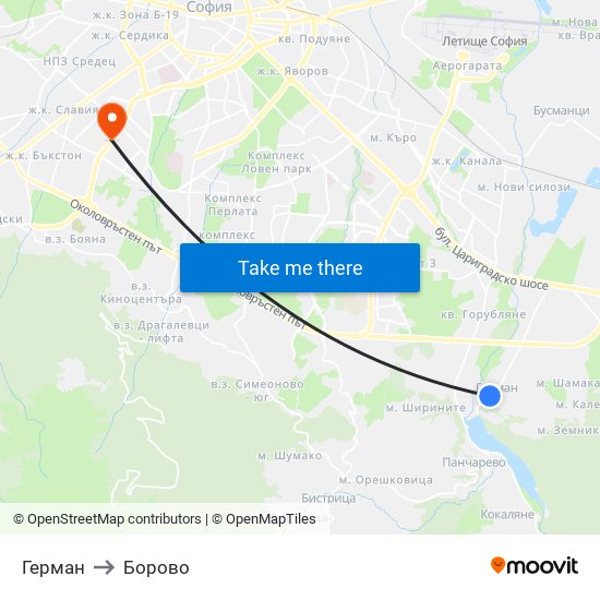 Герман to Борово map