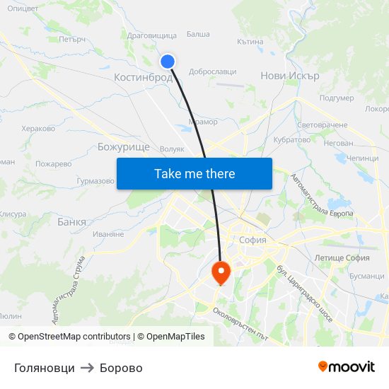 Голяновци to Борово map