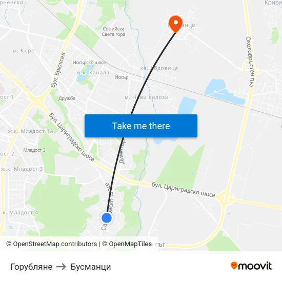 Горубляне to Бусманци map