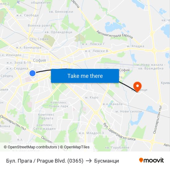 Бул. Прага / Prague Blvd. (0365) to Бусманци map