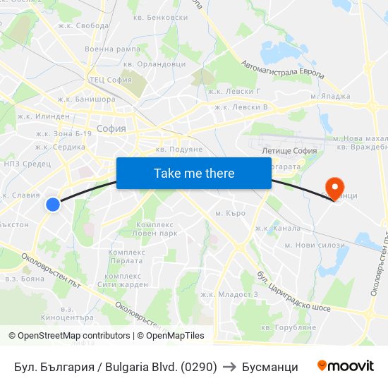 Бул. България / Bulgaria Blvd. (0290) to Бусманци map