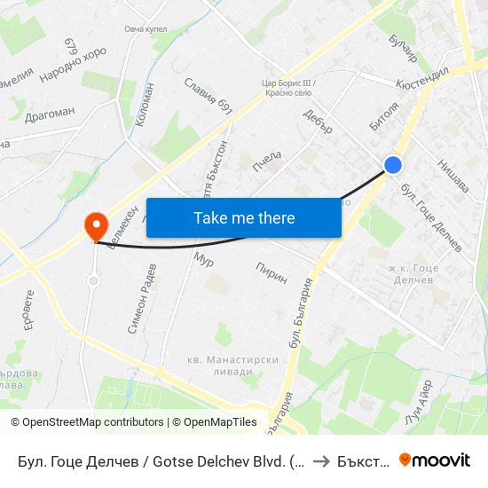 Бул. Гоце Делчев / Gotse Delchev Blvd. (0313) to Бъкстон map