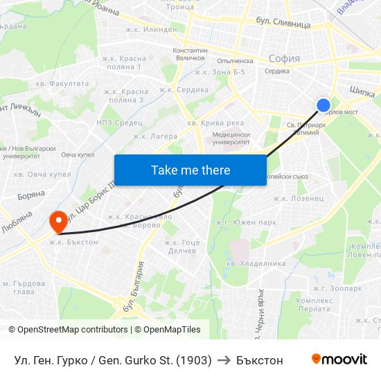 Ул. Ген. Гурко / Gen. Gurko St. (1903) to Бъкстон map