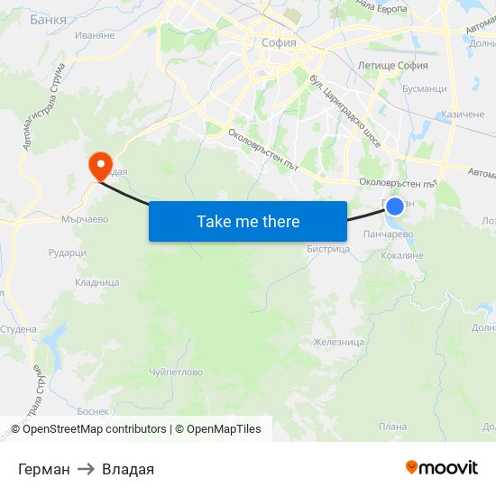 Герман to Владая map