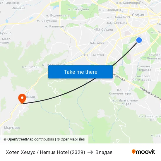 Ⓜ️ Хотел Хемус / Hemus Hotel (2329) to Владая map