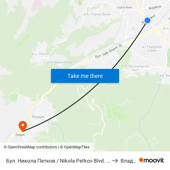 Бул. Никола Петков / Nikola Petkov Blvd. (0350) to Владая map