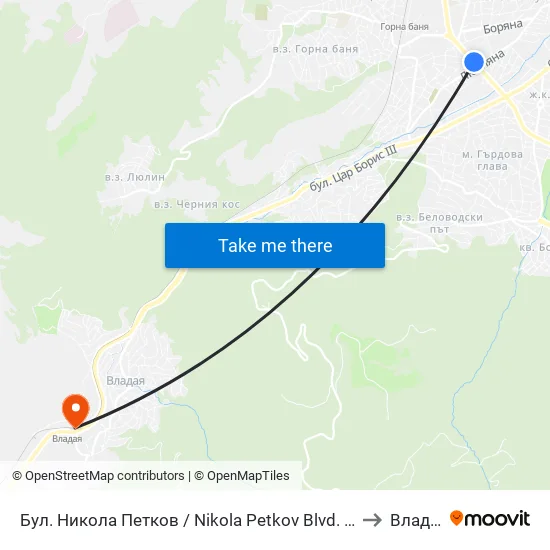 Бул. Никола Петков / Nikola Petkov Blvd. (0347) to Владая map
