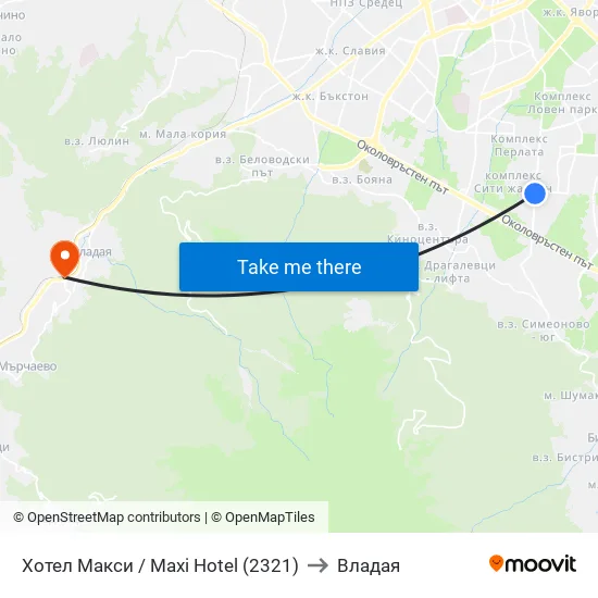 Хотел Макси / Maxi Hotel (2321) to Владая map