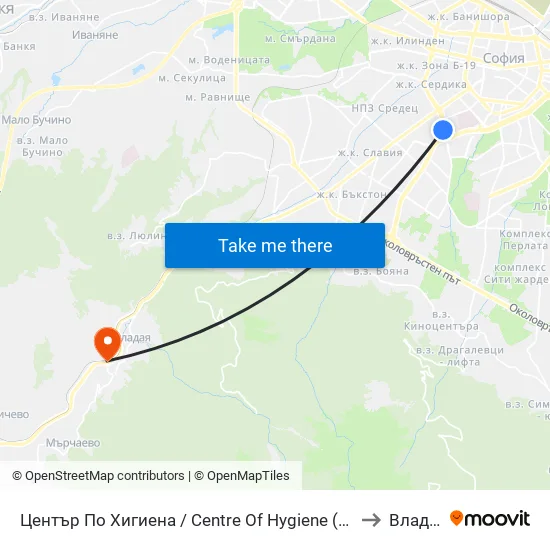Център По Хигиена / Centre Of Hygiene (2343) to Владая map