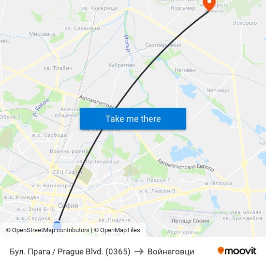 Бул. Прага / Prague Blvd. (0365) to Войнеговци map