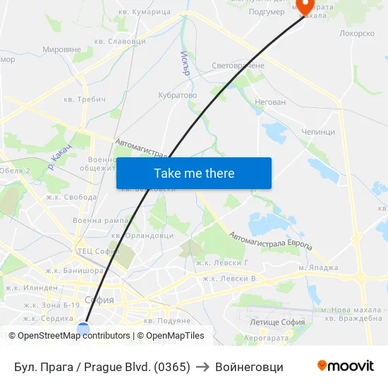 Бул. Прага / Prague Blvd. (0365) to Войнеговци map