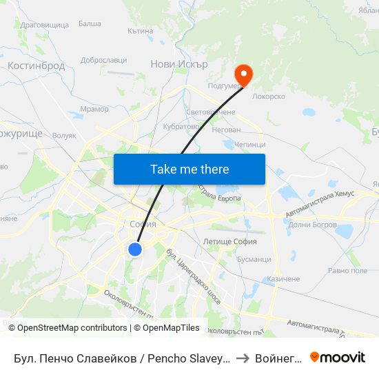 Бул. Пенчо Славейков / Pencho Slaveykov Blvd. (0356) to Войнеговци map