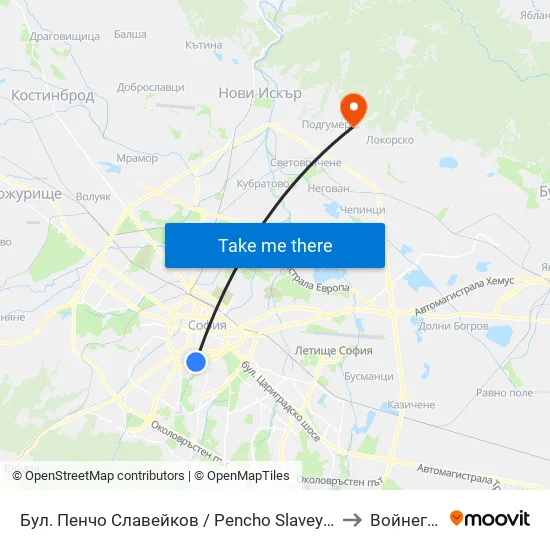 Бул. Пенчо Славейков / Pencho Slaveykov Blvd. (0356) to Войнеговци map