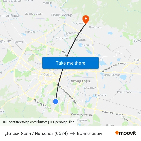Детски Ясли / Nurseries (0534) to Войнеговци map