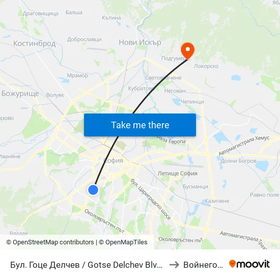 Бул. Гоце Делчев / Gotse Delchev Blvd. (0313) to Войнеговци map