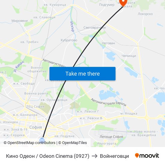 Кино Одеон / Odeon Cinema (0927) to Войнеговци map