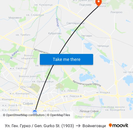 Ул. Ген. Гурко / Gen. Gurko St. (1903) to Войнеговци map