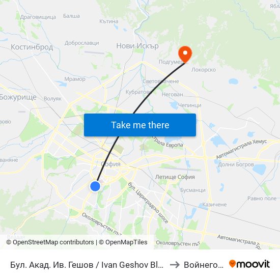 Бул. Акад. Ив. Гешов / Ivan Geshov Blvd. (0275) to Войнеговци map