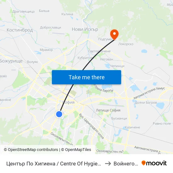 Център По Хигиена / Centre Of Hygiene (2342) to Войнеговци map