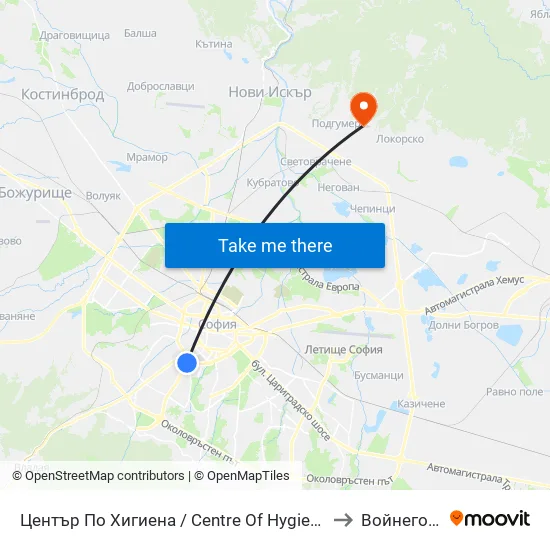 Център По Хигиена / Centre Of Hygiene (2343) to Войнеговци map