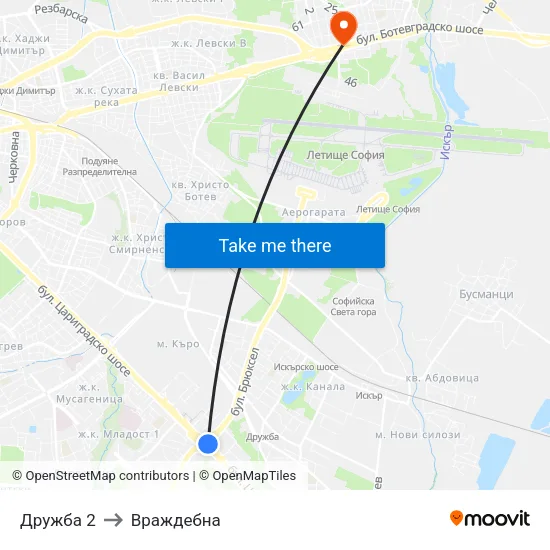 Дружба 2 to Враждебна map