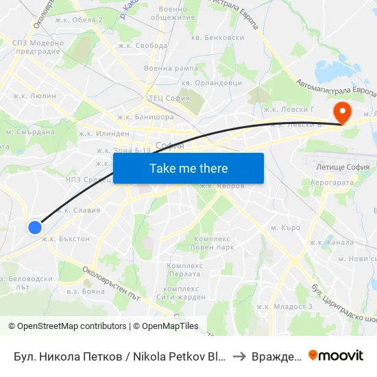 Бул. Никола Петков / Nikola Petkov Blvd. (0347) to Враждебна map
