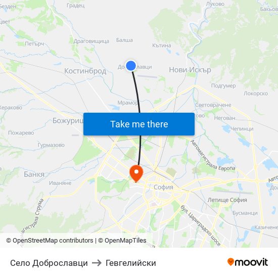 Село Доброславци to Гевгелийски map