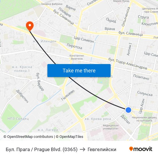 Бул. Прага / Prague Blvd. (0365) to Гевгелийски map