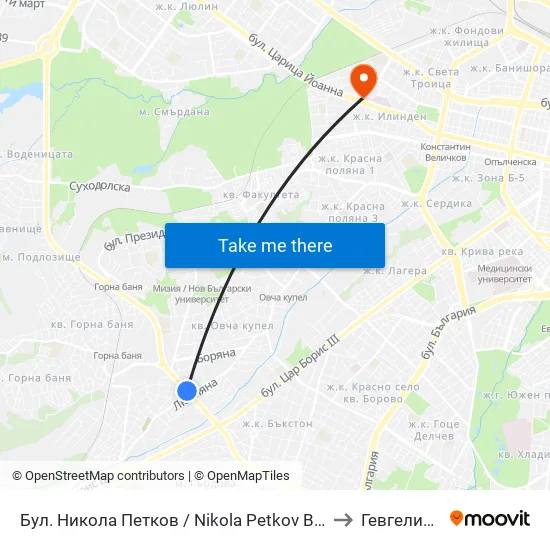 Бул. Никола Петков / Nikola Petkov Blvd. (0347) to Гевгелийски map