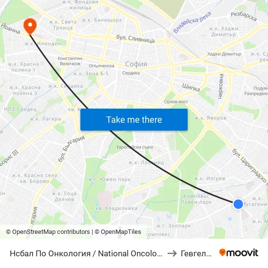 Ⓜ️ Нсбал По Онкология / National Oncology Hospital (0764) to Гевгелийски map