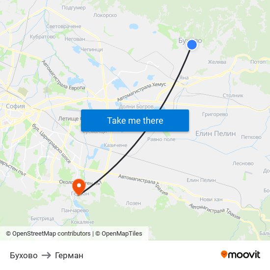 Бухово to Герман map
