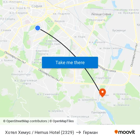Ⓜ️ Хотел Хемус / Hemus Hotel (2329) to Герман map