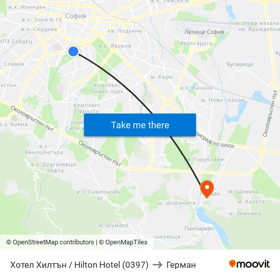 Хотел Хилтън / Hilton Hotel (0397) to Герман map