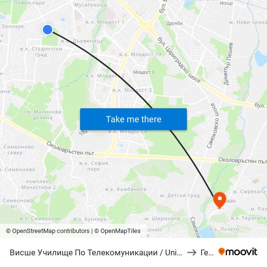 Висше Училище По Телекомуникации / University Of Telecommunications And Post (1397) to Герман map