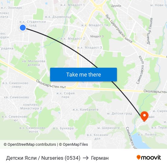 Детски Ясли / Nurseries (0534) to Герман map