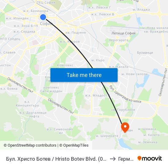 Бул. Христо Ботев / Hristo Botev Blvd. (0385) to Герман map